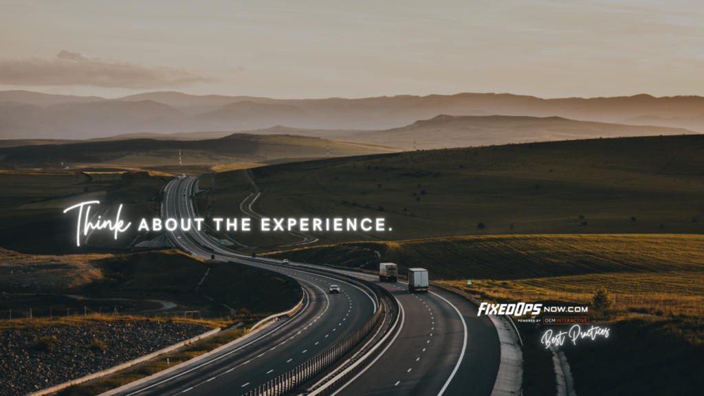 Think about the experience